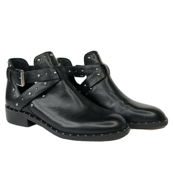 Halogen Shoes - 💋sold 🫀HALOGEN HAILEY BLACK GENUINE LEATHER STUDDED BOOTS Sz 7.5
